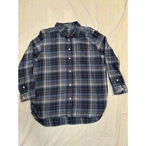 Lauren Ralph Lauren Navy Checkered Button Down Shirt